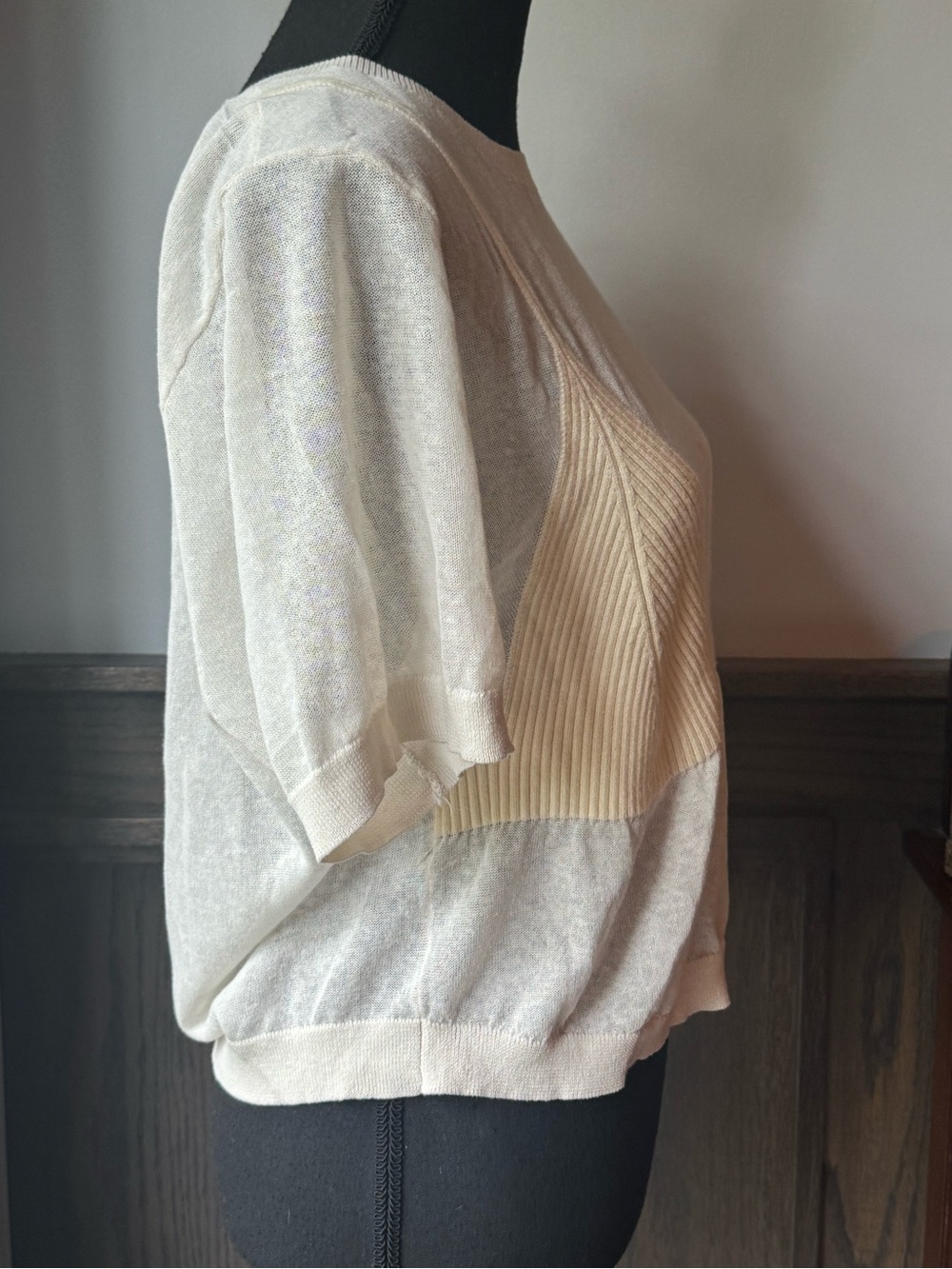 wild fable Cream Layered Knit Crop Top with Tank Overlay xxl nwt - Picture 4 of 6